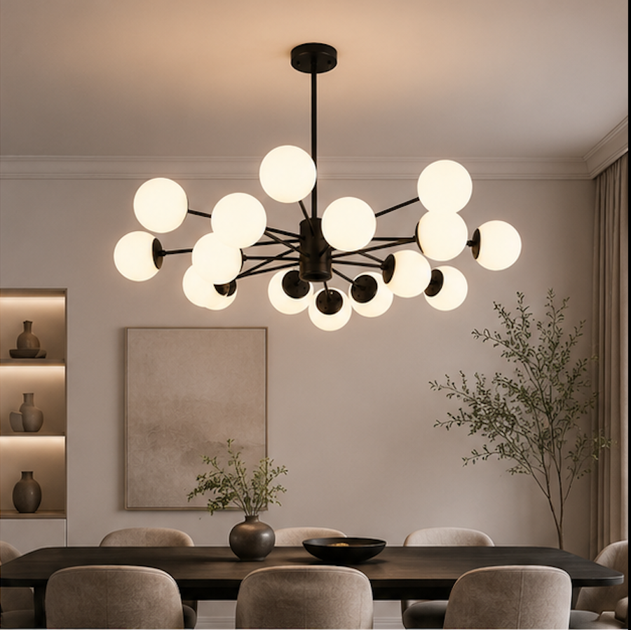 Suspension Luminaire à 16 Globes en Verre – Elio