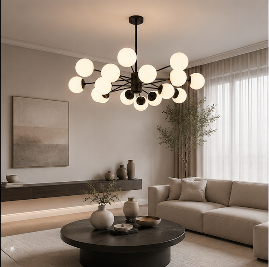 Suspension Luminaire à 16 Globes en Verre – Elio