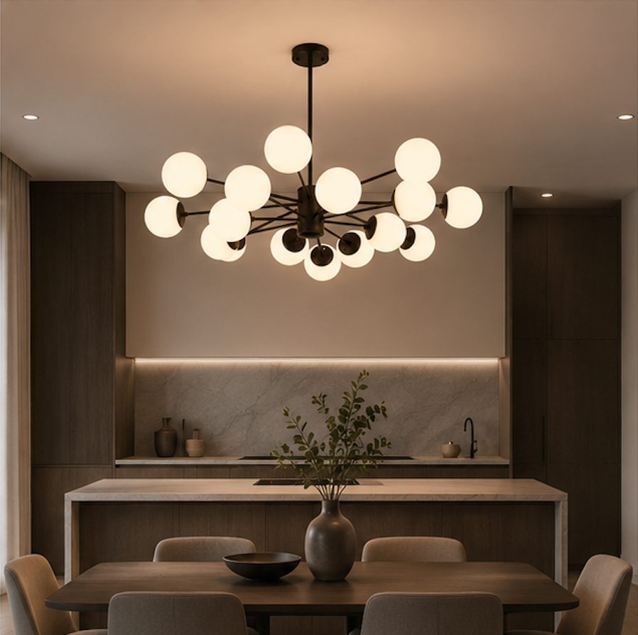 Suspension Luminaire à 16 Globes en Verre – Elio