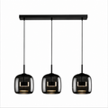 Suspension Luminaire 3 Lampes en Verre Fumé – Kagu