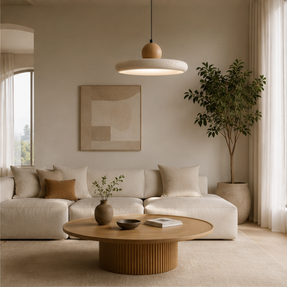 Suspension Luminaire Travertin Beige – Dune