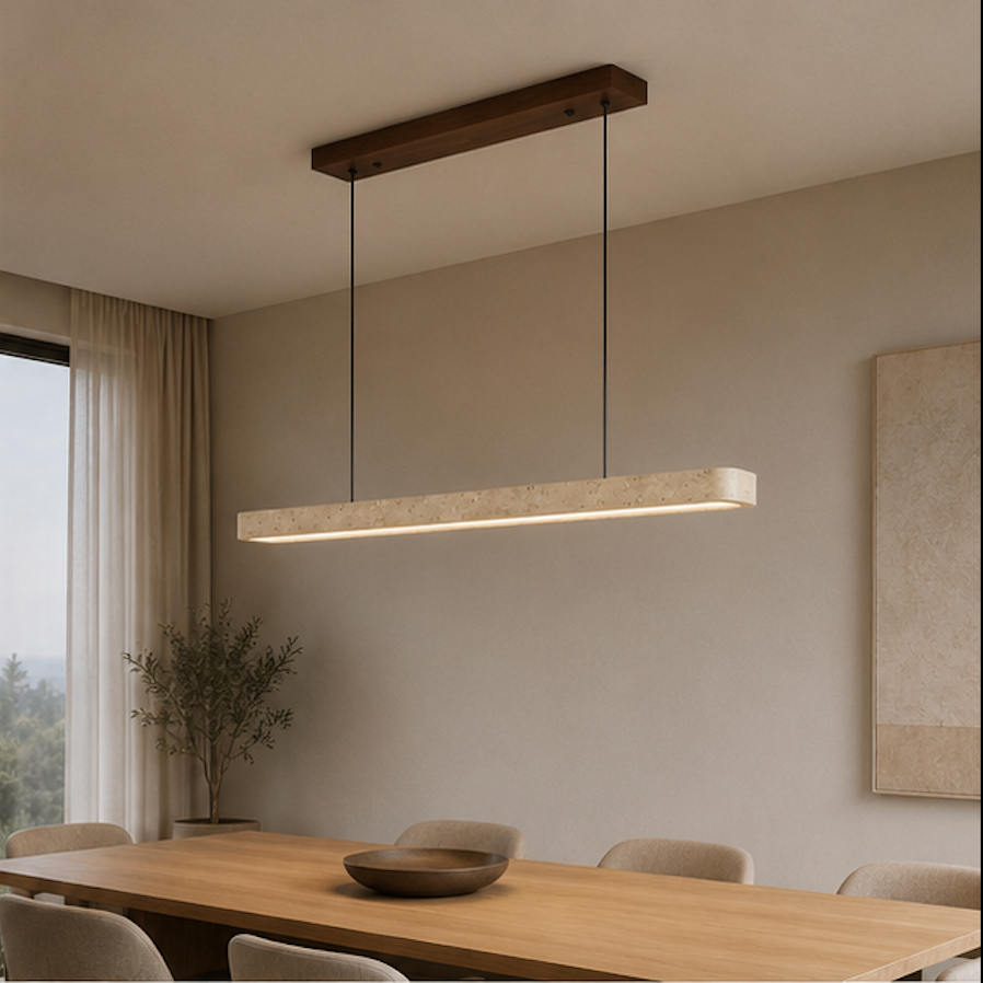Suspension Luminaire Linéaire en Pierre Naturelle – Linea