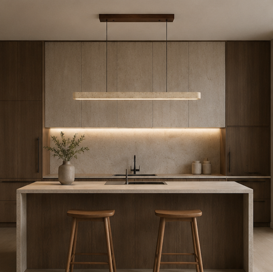 Suspension Luminaire Linéaire en Pierre Naturelle – Linea