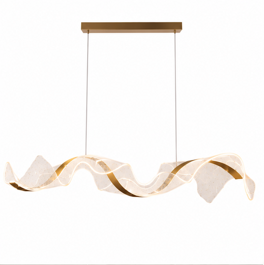 Suspension Luminaire LED Vague Dorée – Vela
