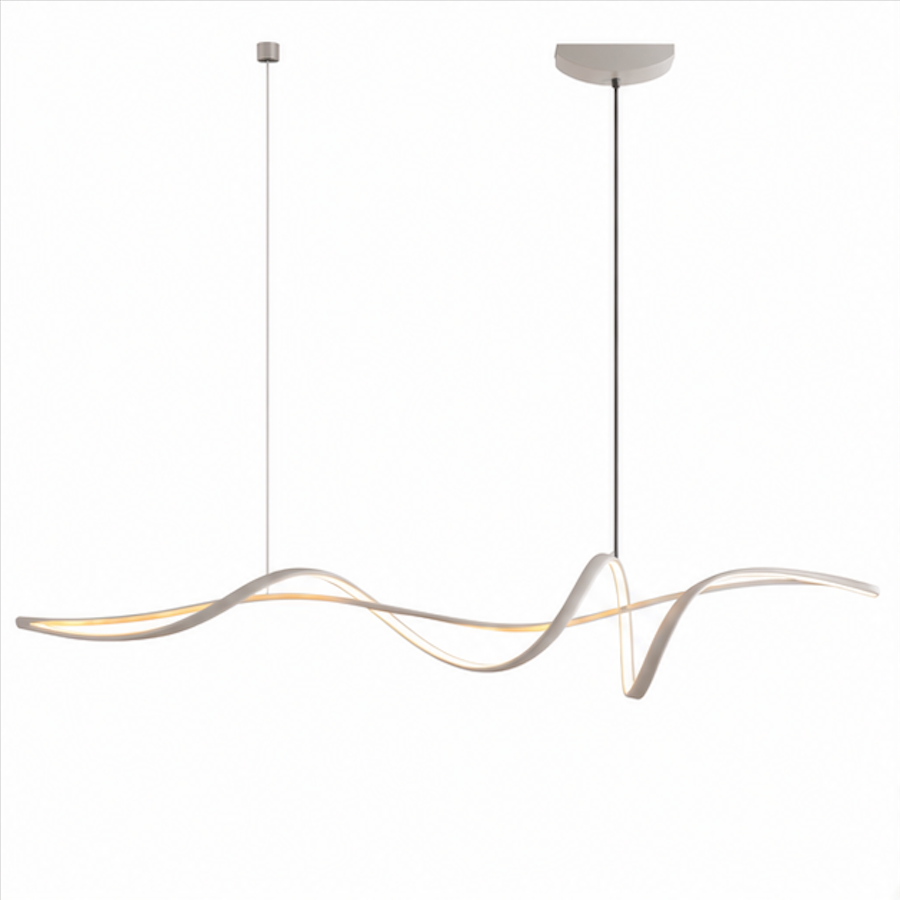 Suspension Luminaire LED Ruban Chromé – Ruban