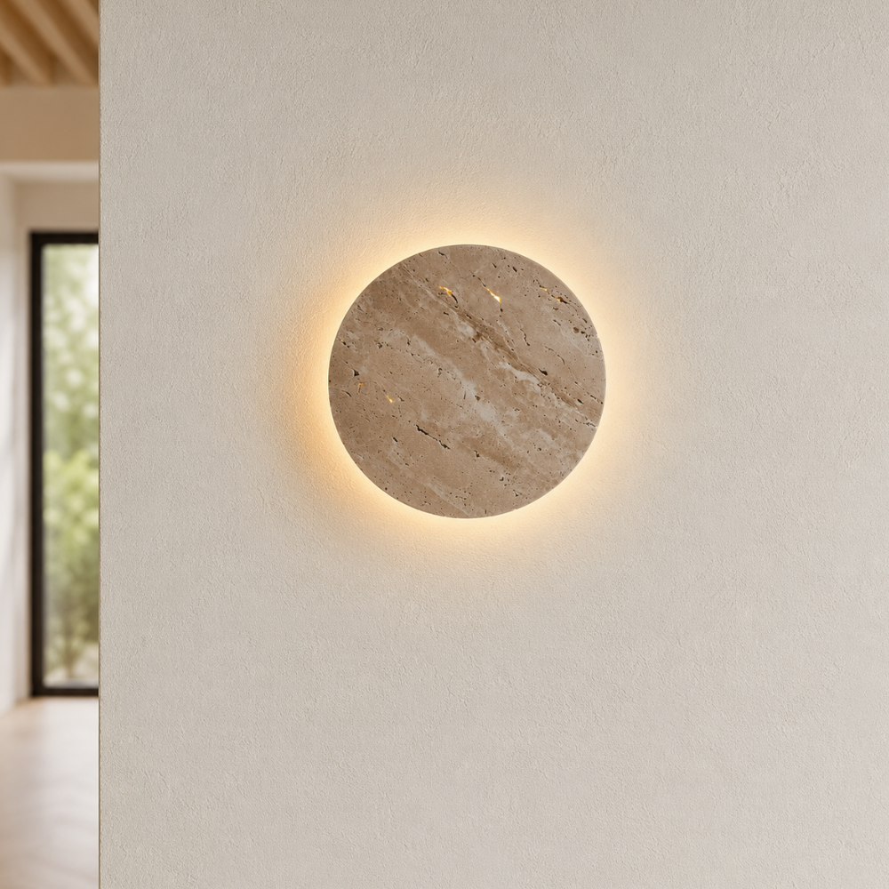 Applique murale disque | Travertin Halo
