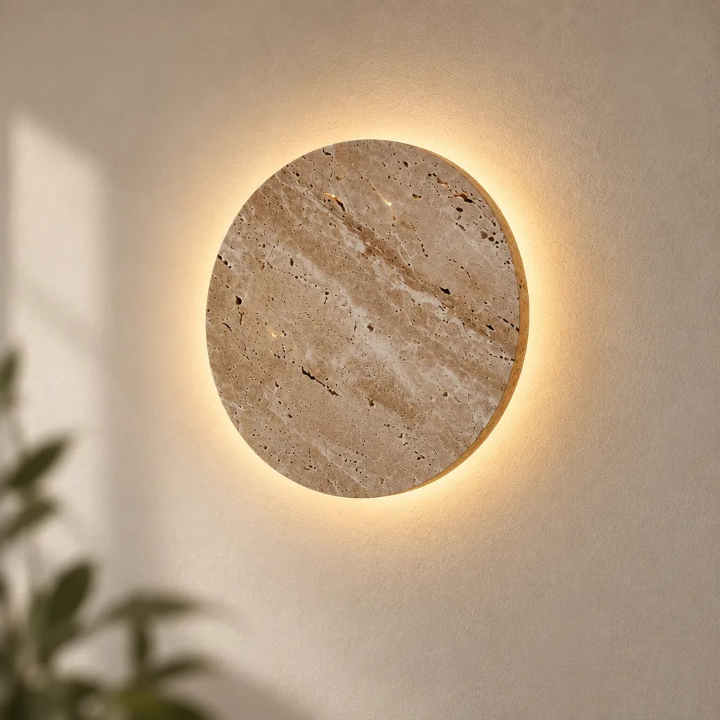 Applique murale disque | Travertin Halo