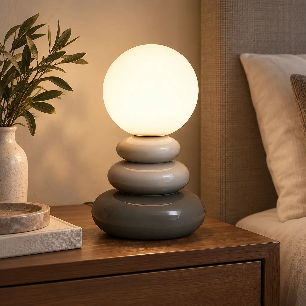 Lampe galet céramique | Pila Nova
