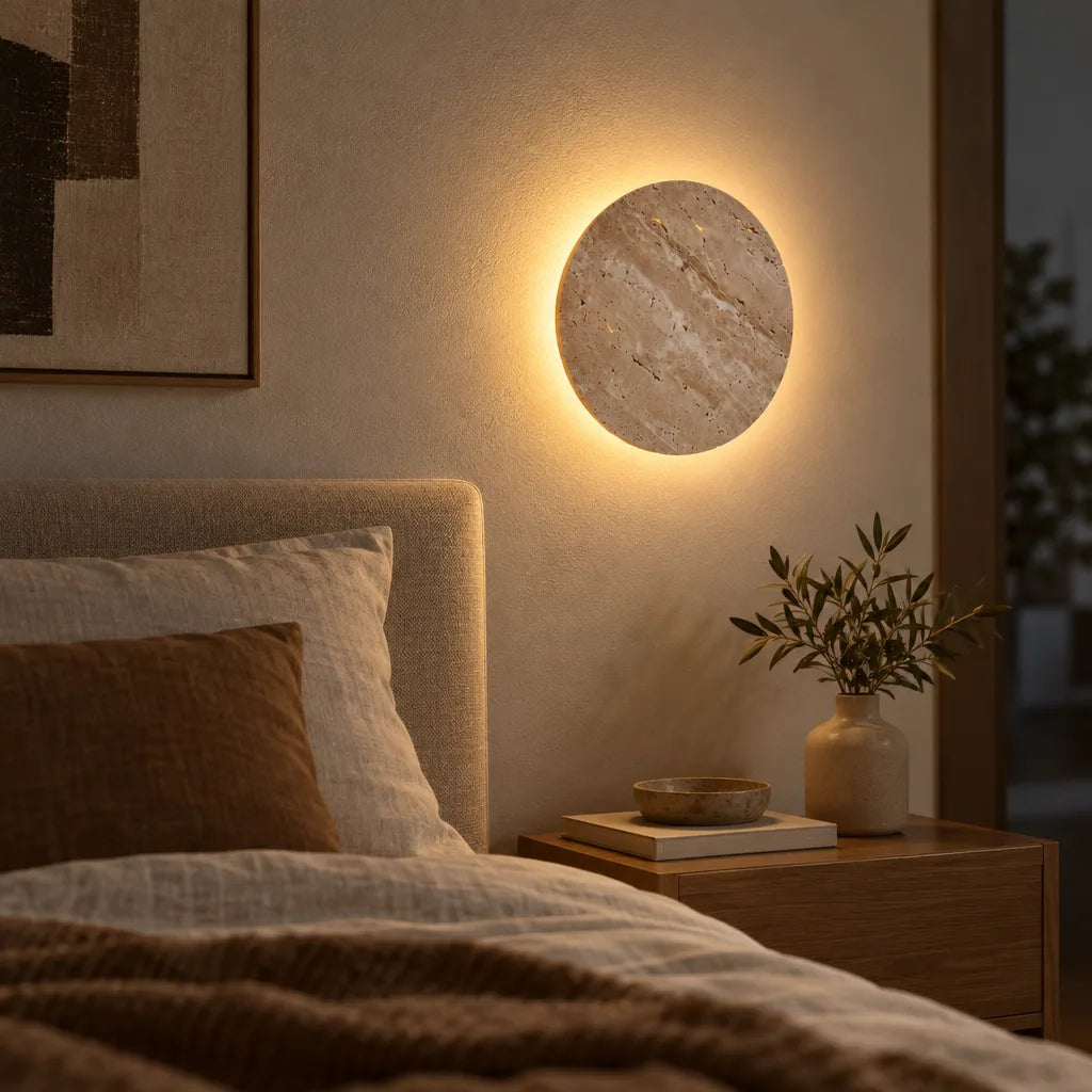 Applique murale disque | Travertin Halo