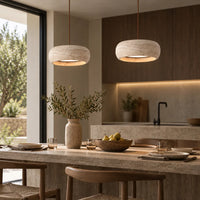 Suspension luminaire travertin | Petra Aura