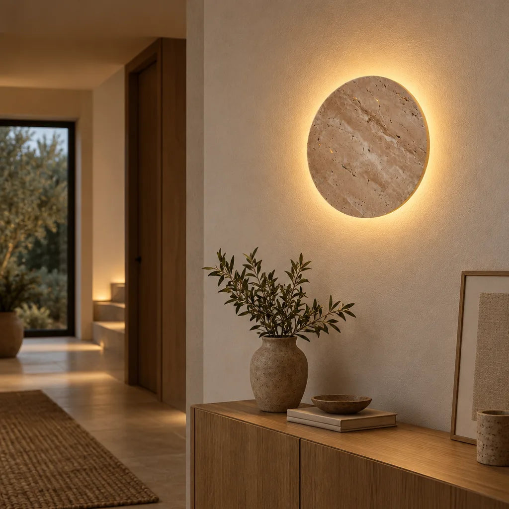 Applique murale disque | Travertin Halo
