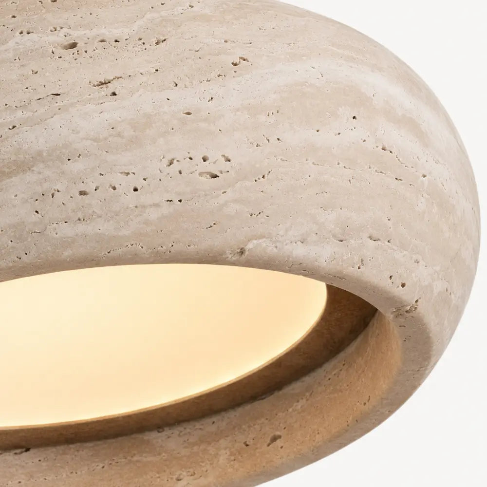 Suspension luminaire travertin | Petra Aura