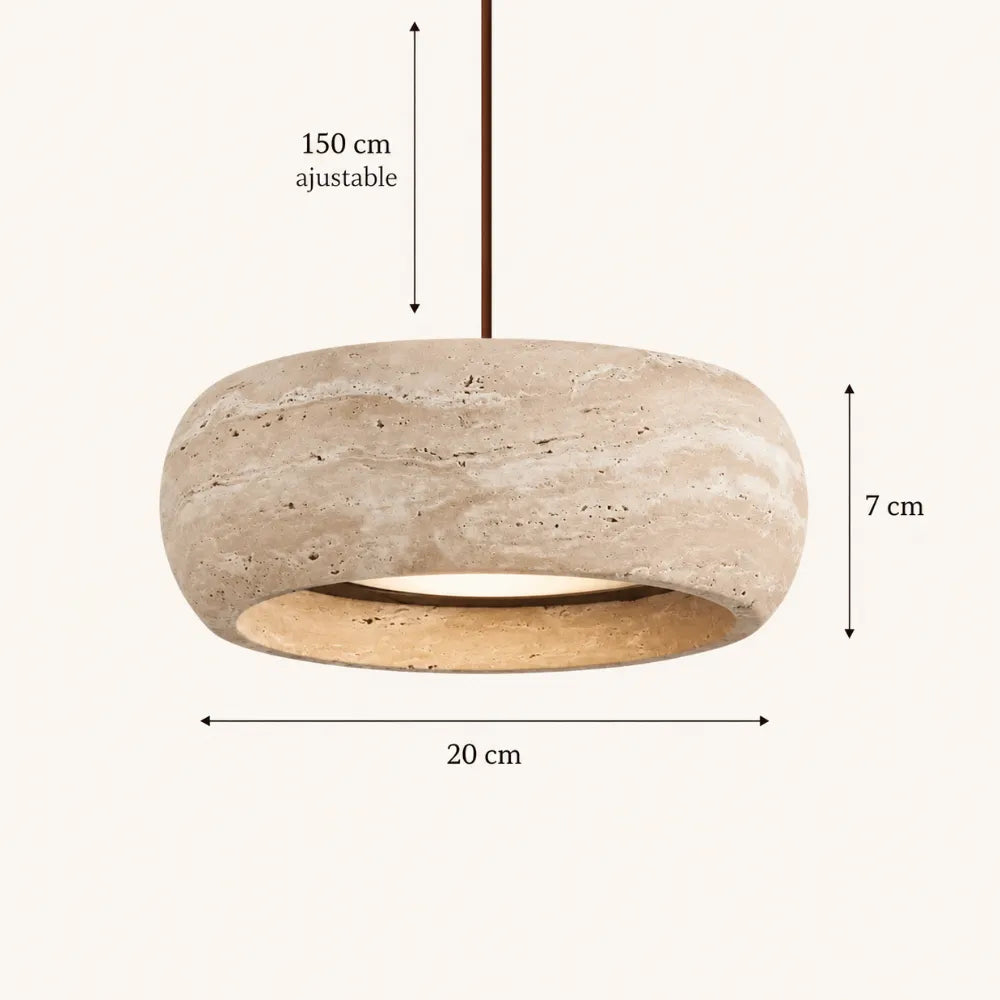 Suspension luminaire travertin | Petra Aura