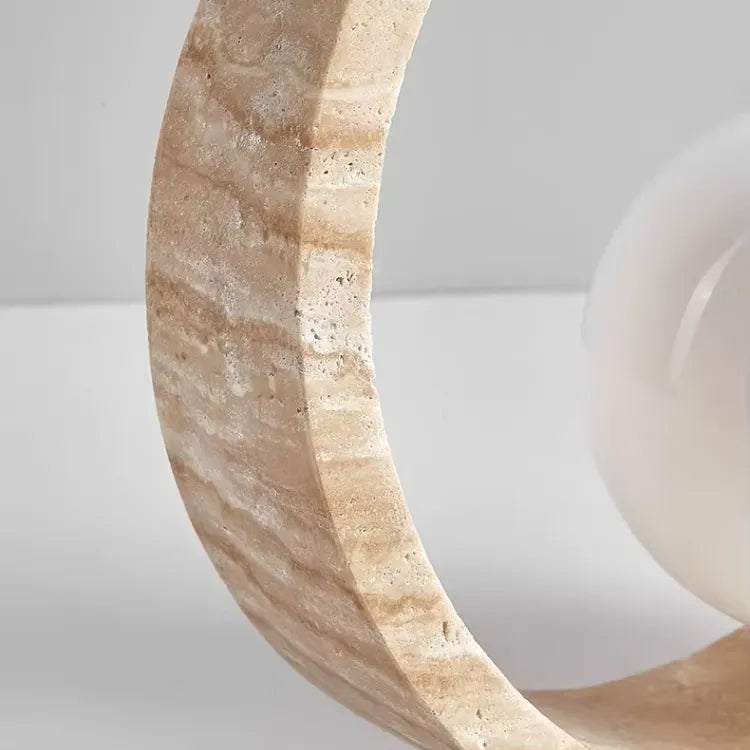 Lampe socle travertin | Halo Stone