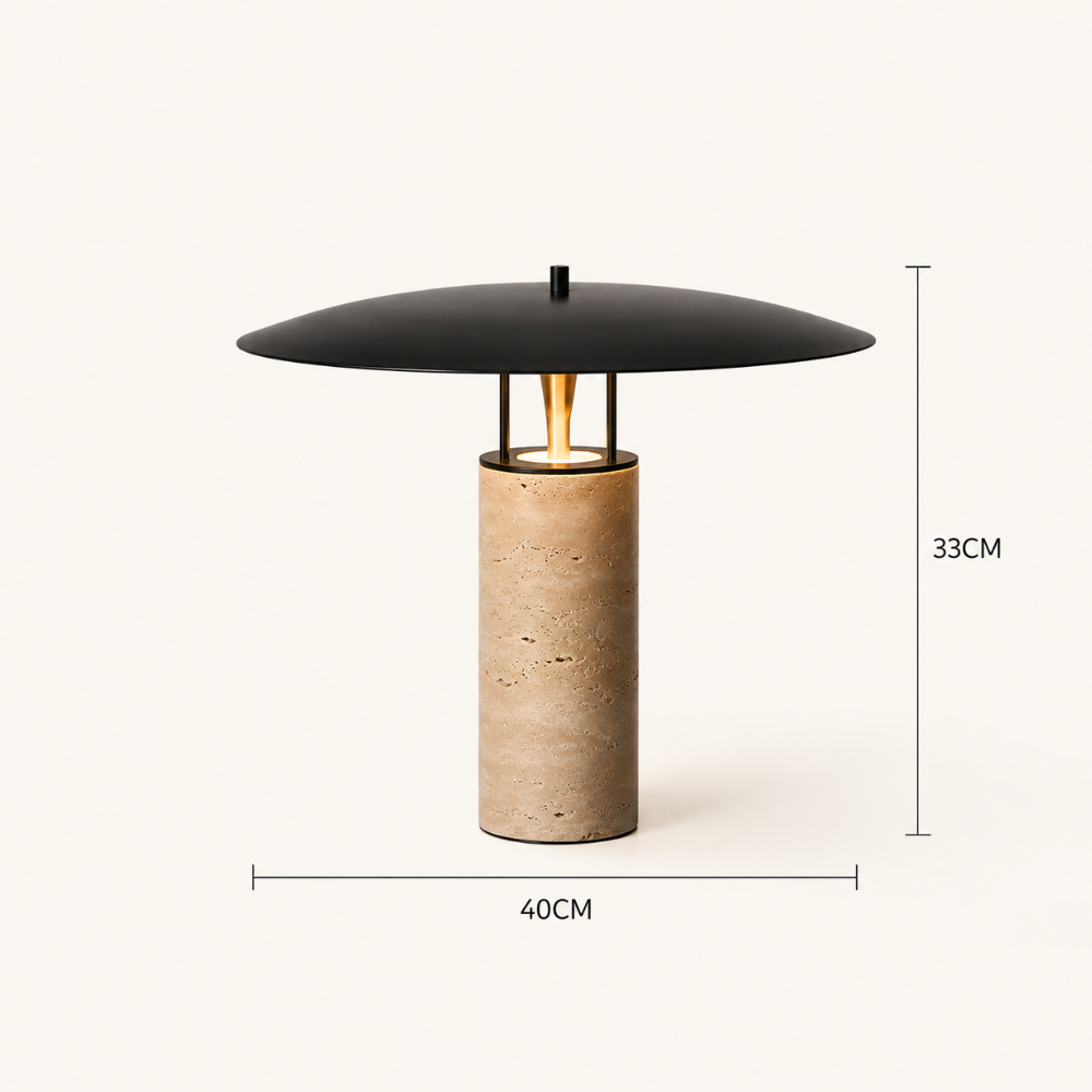 Lampe travertin disque | Rochelia